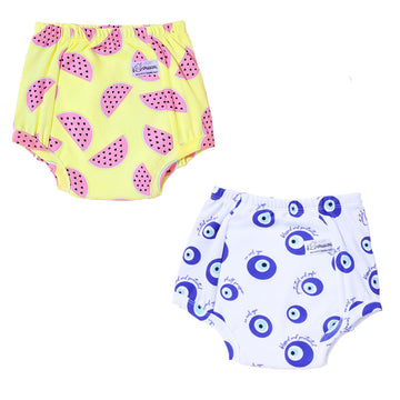 Potty Training Pants Evil Eye & Watermelon Print - Pack of 2
